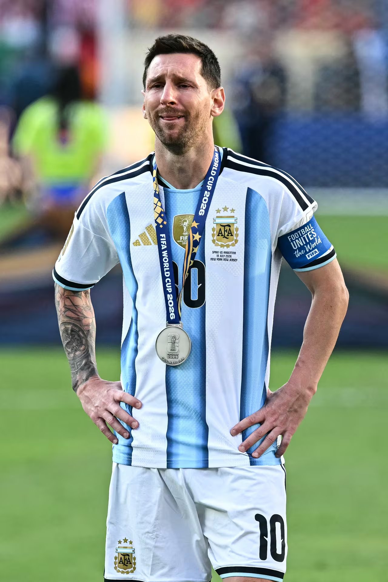 Messi rompió en llanto al recibir la medalla de subcampeón