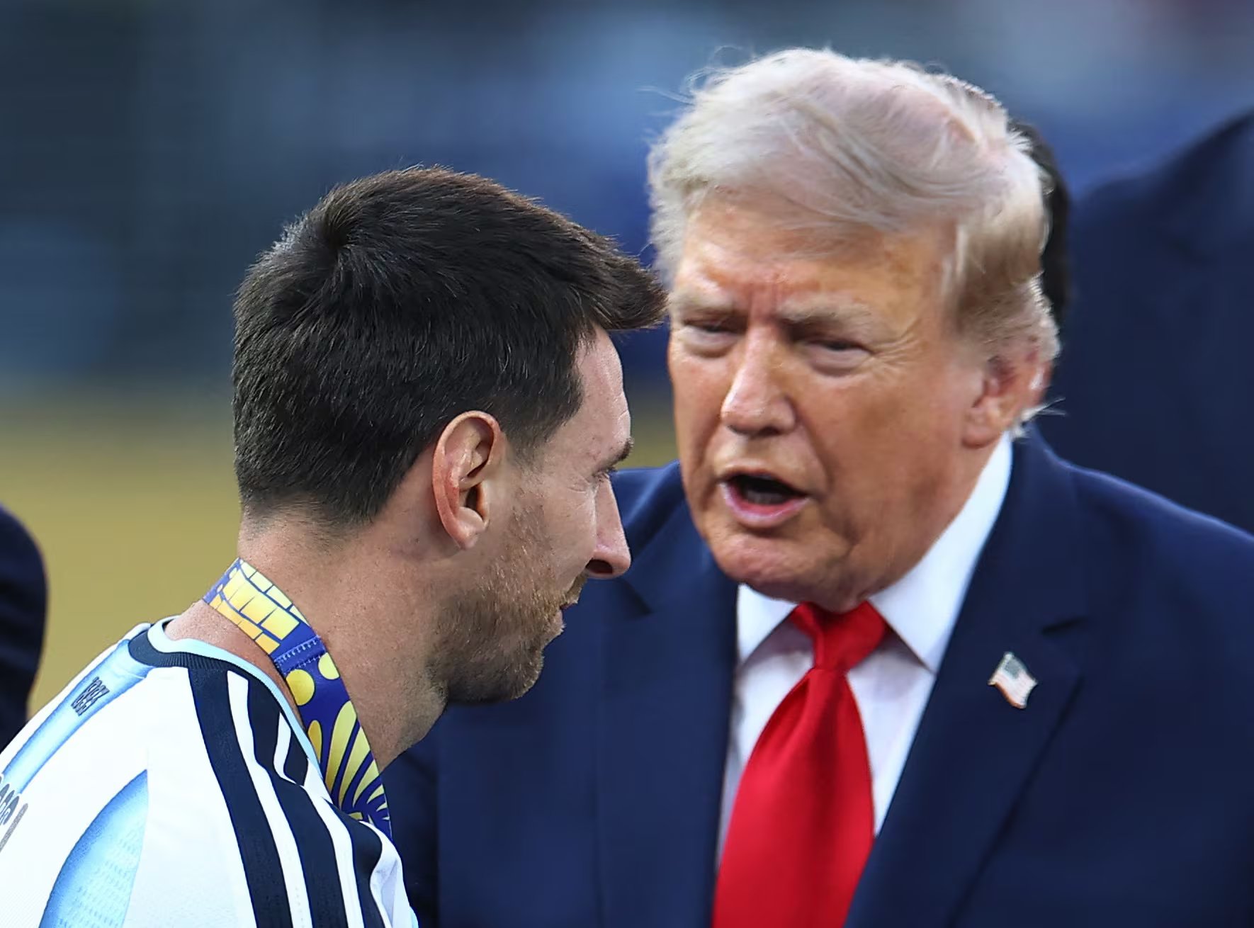 Trump ante un entristecido Messi