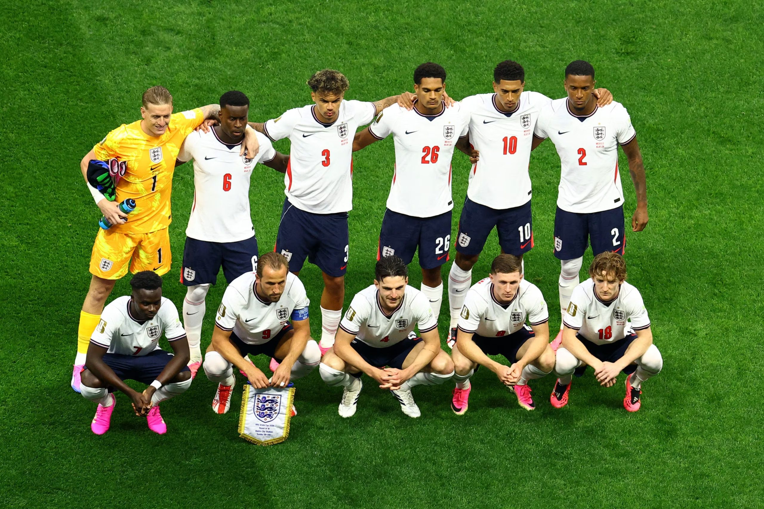 Soccer Football - FIFA World Cup 2026 - Round of 16 - Mexico v England - Estadio Azteca, Mexico City, Mexico - July 5, 2026 England players pose for a team group photo before the match REUTERS/Henry Romero