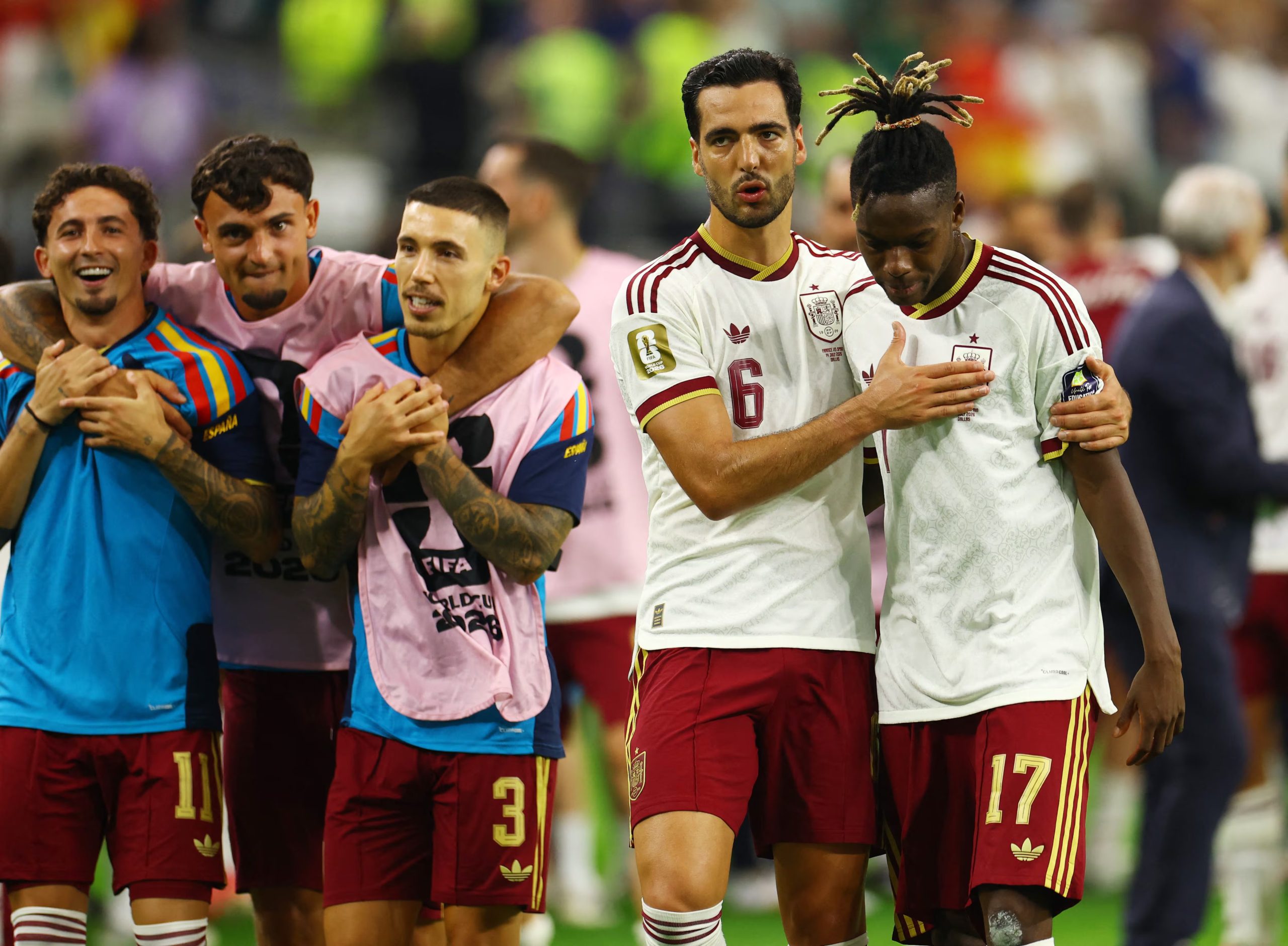 Nico Williams se emociona tras el pase a la final del Mundial 2026. (REUTERS/Hannah Mckay)