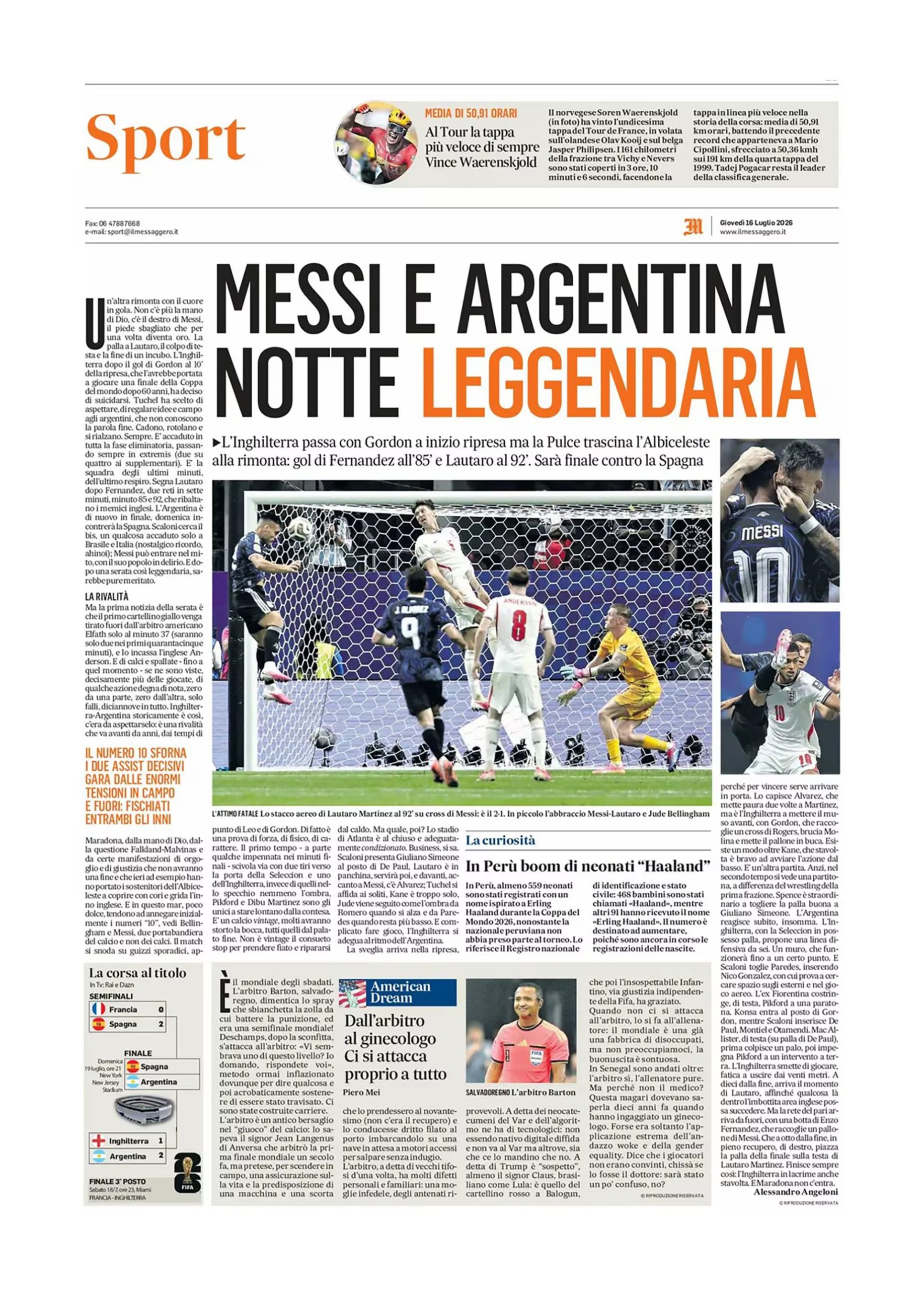 Las tapas del mundo, sobre la victoria de Argentina ante Inglaterra
