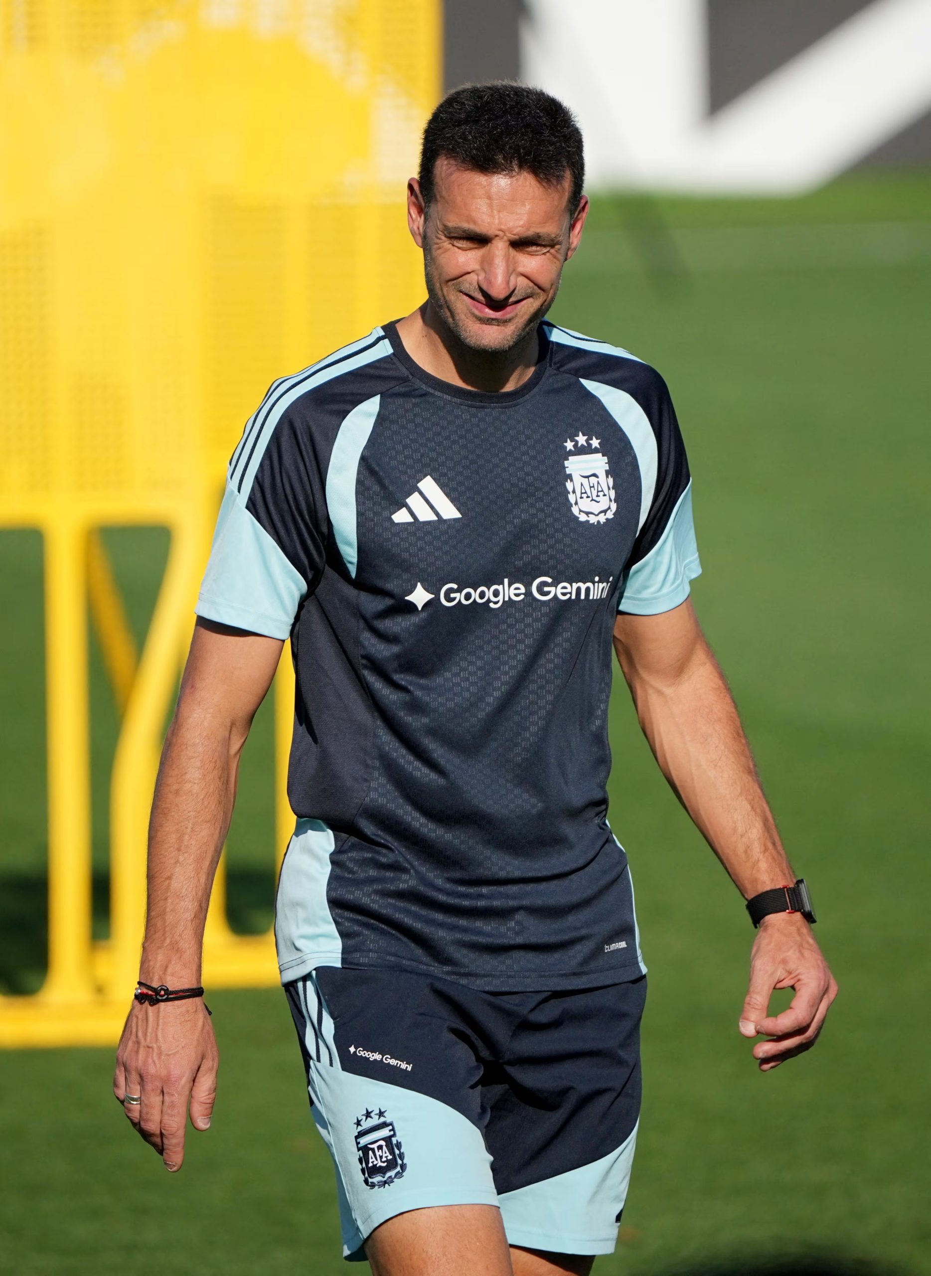 Scaloni, en el entrenamiento de Argentina (Reuters/Denny Medley)