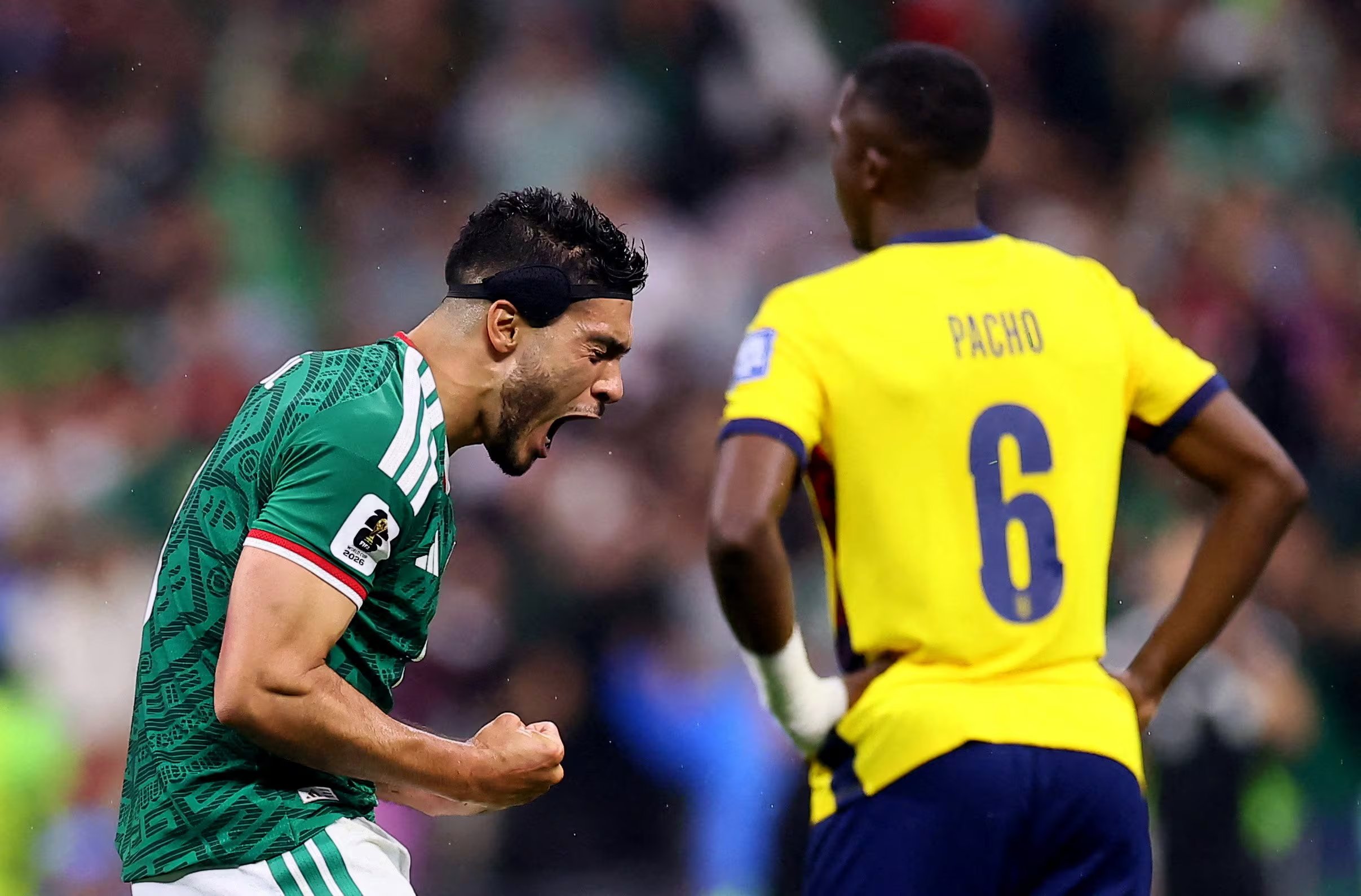 Raúl Jiménez celebra su gol ante Ecuador (REUTERS/Eloisa Sanchez)