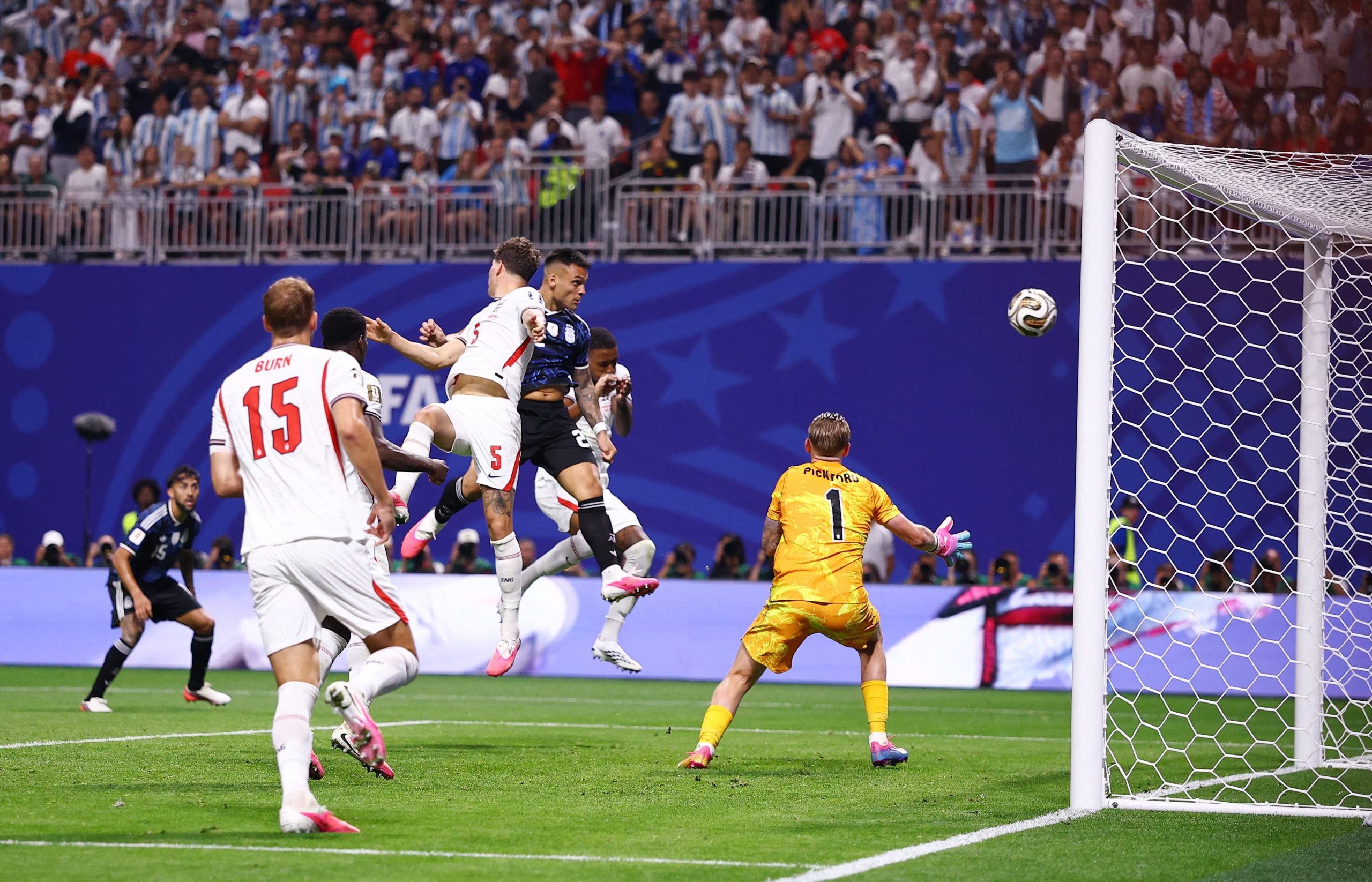 Soccer Football - FIFA World Cup 2026 - Semi Final - England v Argentina - Atlanta Stadium, Atlanta, Georgia, U.S. - July 15, 2026 Argentina's Lionel Argentina's Lautaro Martinez scores their second goal REUTERS/Agustin Marcarian