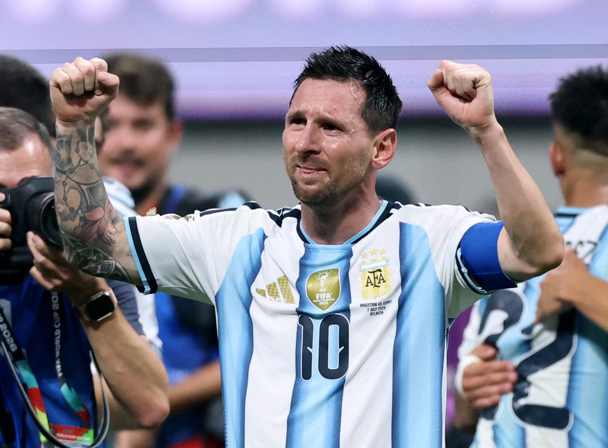 Las lágrimas de Messi luego del épico triunfo frente a Egipto (Foto Reuters/Brett Davis)