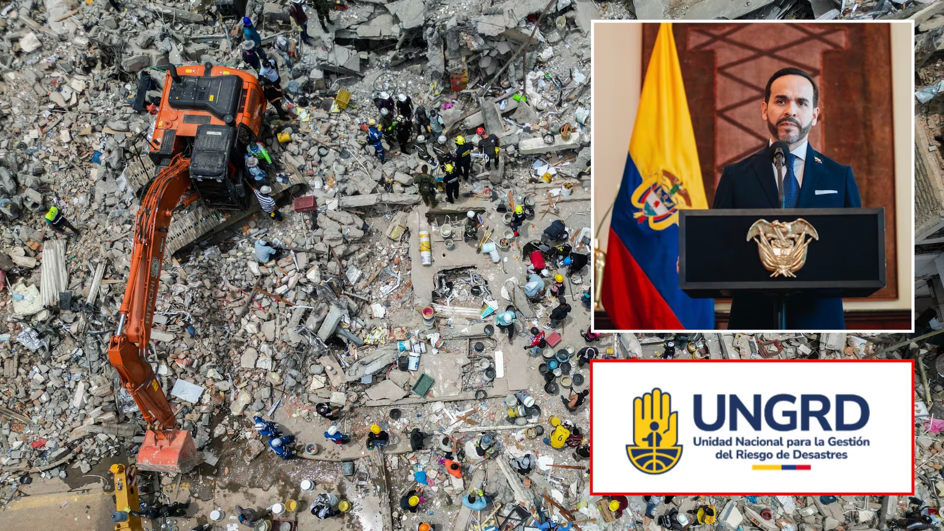 Abelardo confirmó el nuevo informe del sismo del lunes 10 de agosto- créditos EFE | Luis Acosta / AFP | Unidad Nacional para la Gestión y Riesgo de Desastres / sitio web