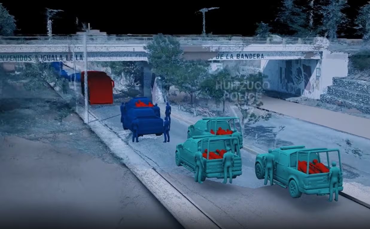 Reconstrucción de qué pasó con el autobús 1531 en el caso Ayotzinapa. ( Forensic Architecture)