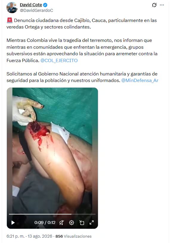 Testigos del enfrentamiento revelaron que los miembros del grupo armado ilegal acorralaron a los militares - crédito @DavidGerardoC/X