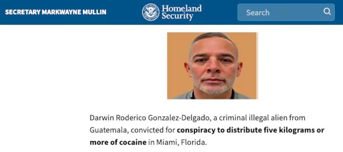 Homeland Security detalla que Gonzalez Delgado fue capturado en junio pasado, tras cumplir una condena por “conspiración para distribuir cinco kilogramos o más de cocaína. (PNC de Guatemala)