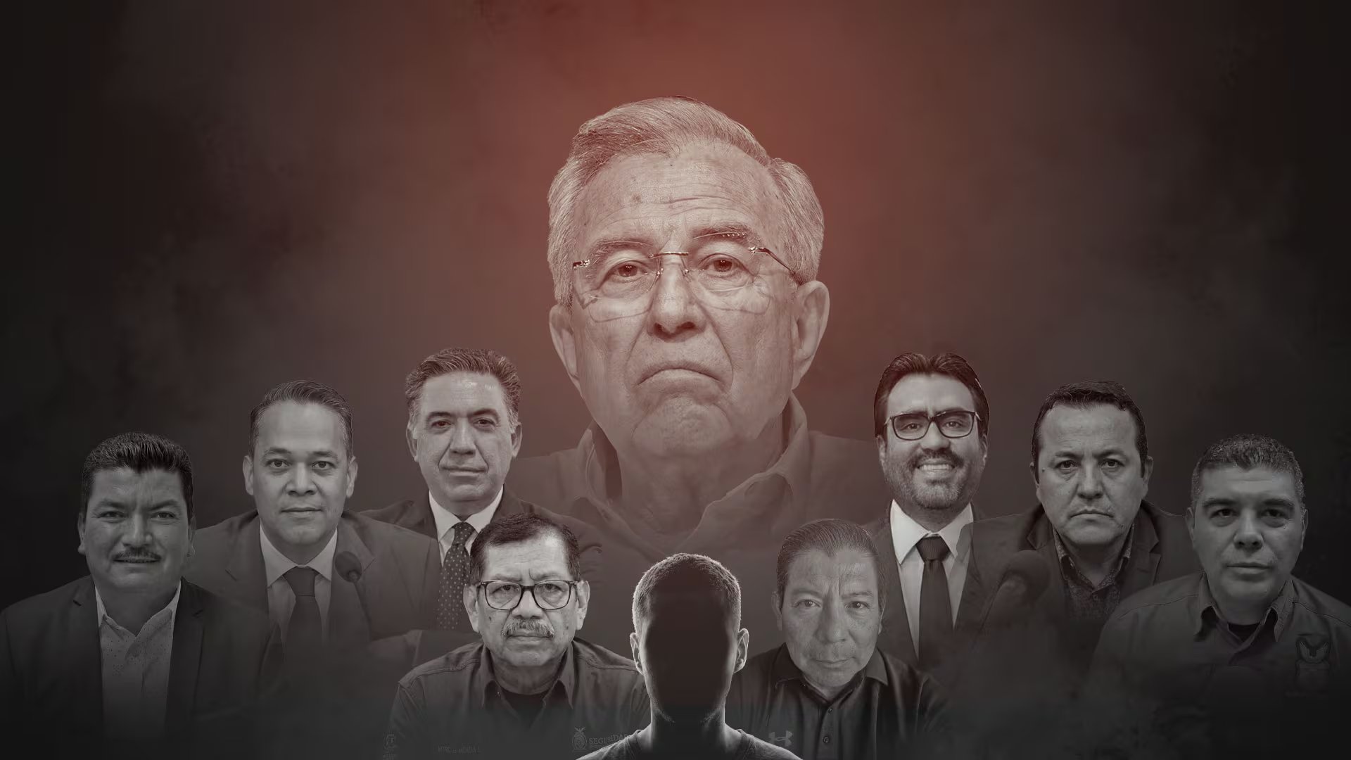 Rocha Moya y los otros funcionarios acusados por EEUU. Foto: Jovani Pérez / Infobae México