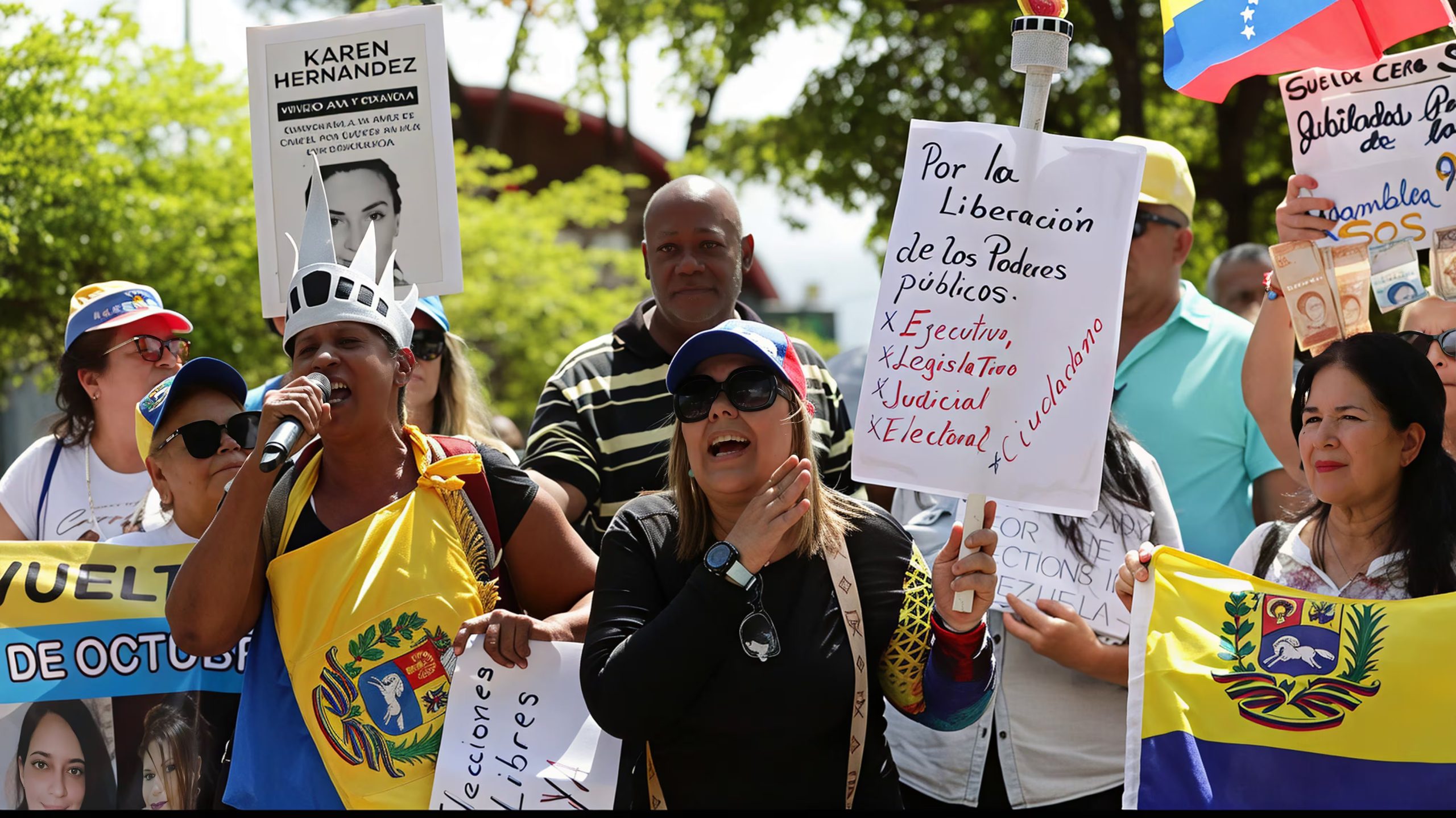 Manifestantes en Caracas solicitaron a la embajada de EEUU intervenir por la liberación de los presos políticos y elecciones libres (Archivo)
