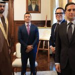 El presidente Noboa lideró reunión con Omar Sultán Al Olama, de Emiratos Árabes Unidos, para fortalecer la cooperación en sectores estratégicos