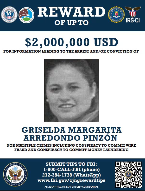 Griselda Margarita Arredondo Pinzón, contadora del CJNG. (Departamento de Justicia)