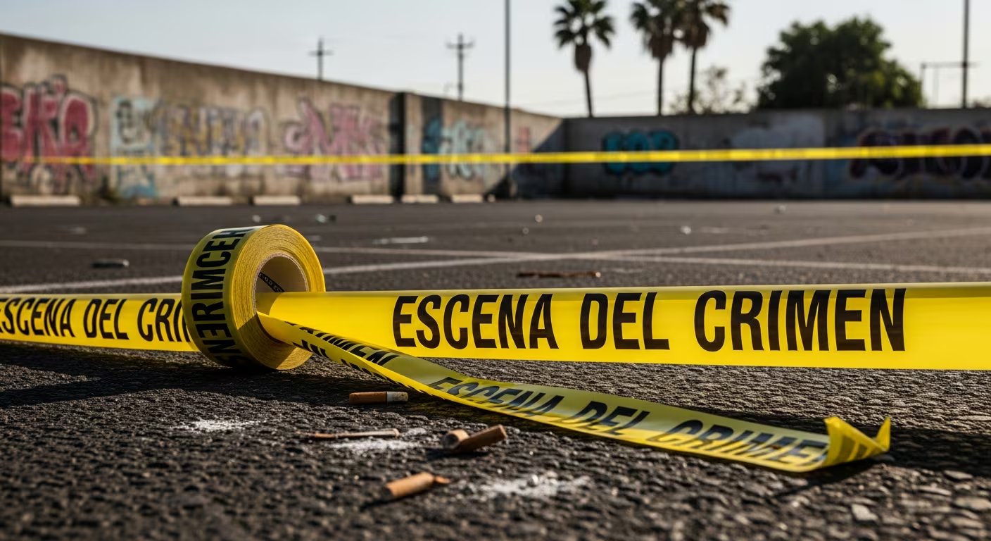 Una cinta amarilla con la inscripción
