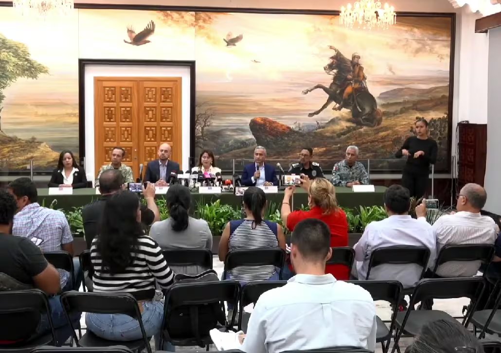 Conferencia de prensa tras el arresto de 