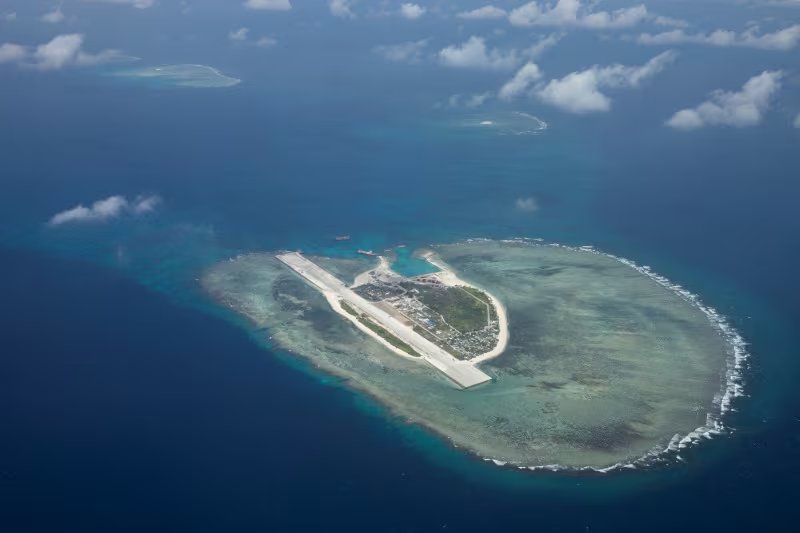 FOTO DE ARCHIVO: Una vista aérea muestra la isla Thitu en el mar de China Meridional, el 9 de marzo de 2023 (REUTERS/Eloisa Lopez)