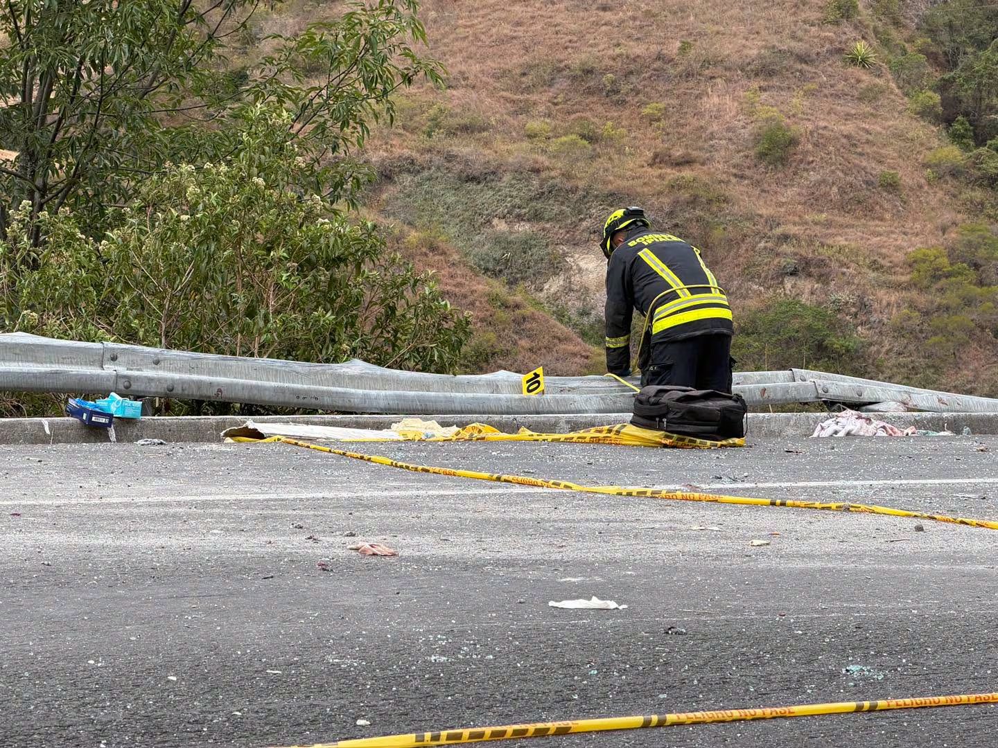 Una posible falla en el sistema de frenos integra las hipótesis iniciales del siniestro, aunque no existe una causa oficial - crédito Bomberos Ipiales