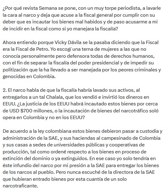 El jefe de Estado señaló que no hay pruebas que lo relacionen con negocios ilicitos - crédito @petrogustavo/X
