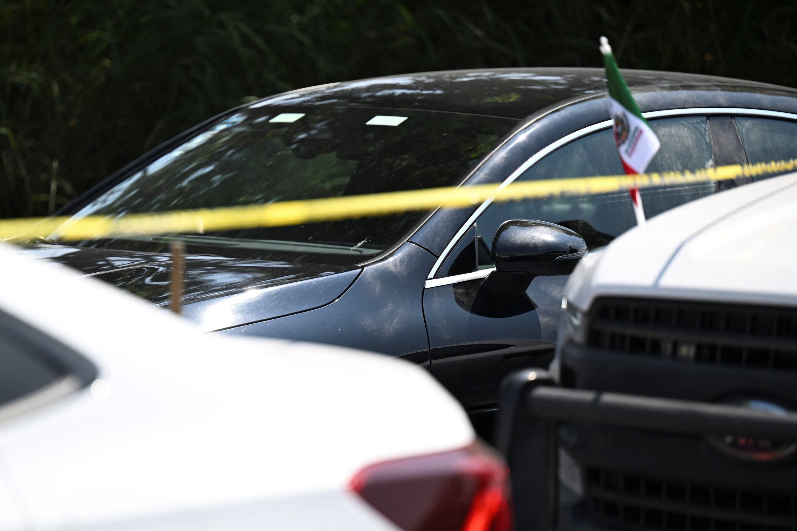 The vehicle of Zenyazen Escobar is seen at the scene where the federal legislator from Veracruz was found dead with at least one gunshot wound on a highway linking the municipality of Puente Nacional with the state capital, Xalapa, Mexico, September 4, 2026. REUTERS/Yahir Ceballos