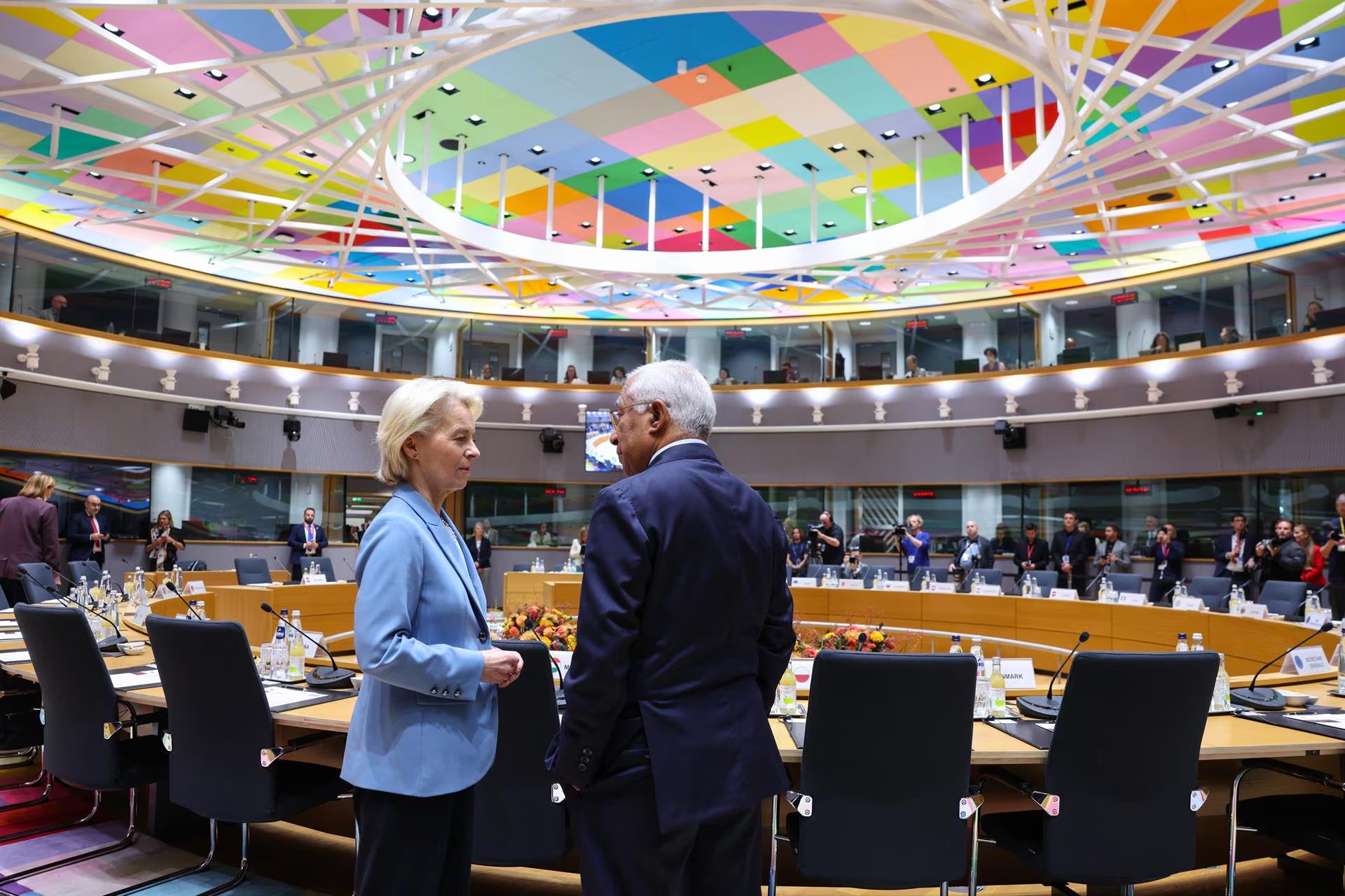 Ursula Von der Leyen, titular de la Comisión Europea, y Antonio Costa (Europa Press)