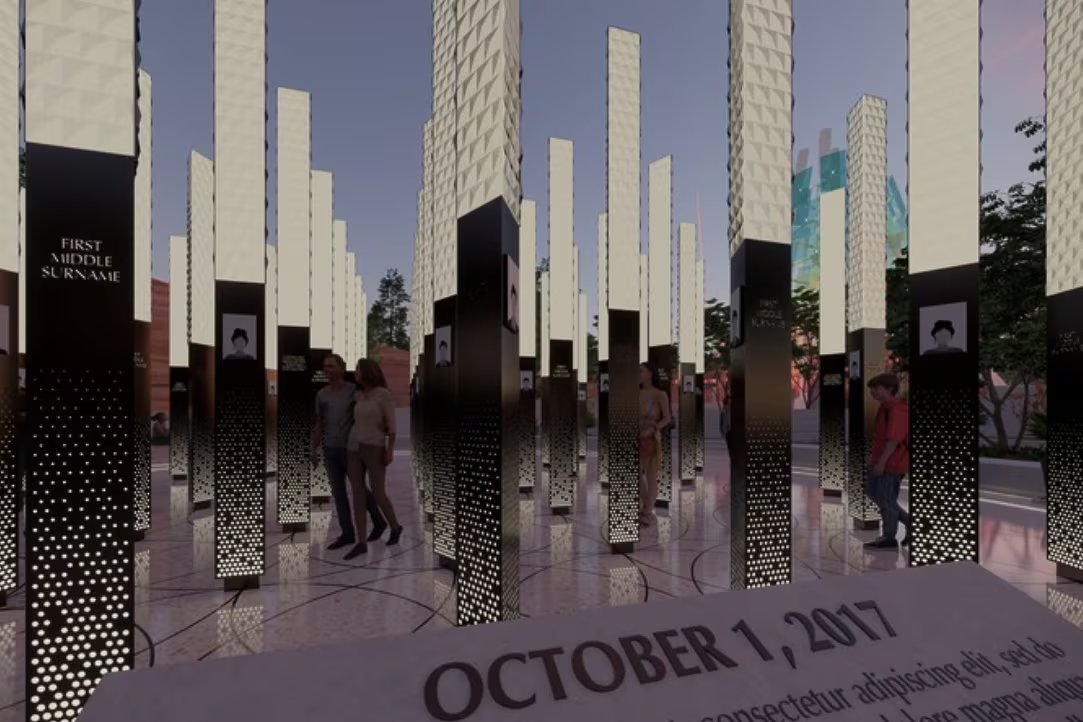 El proyecto del monumento -aún no concretado- en recuerdo a las víctimas del tiroteo del 1 de octubre de 2017 en Las Vegas
