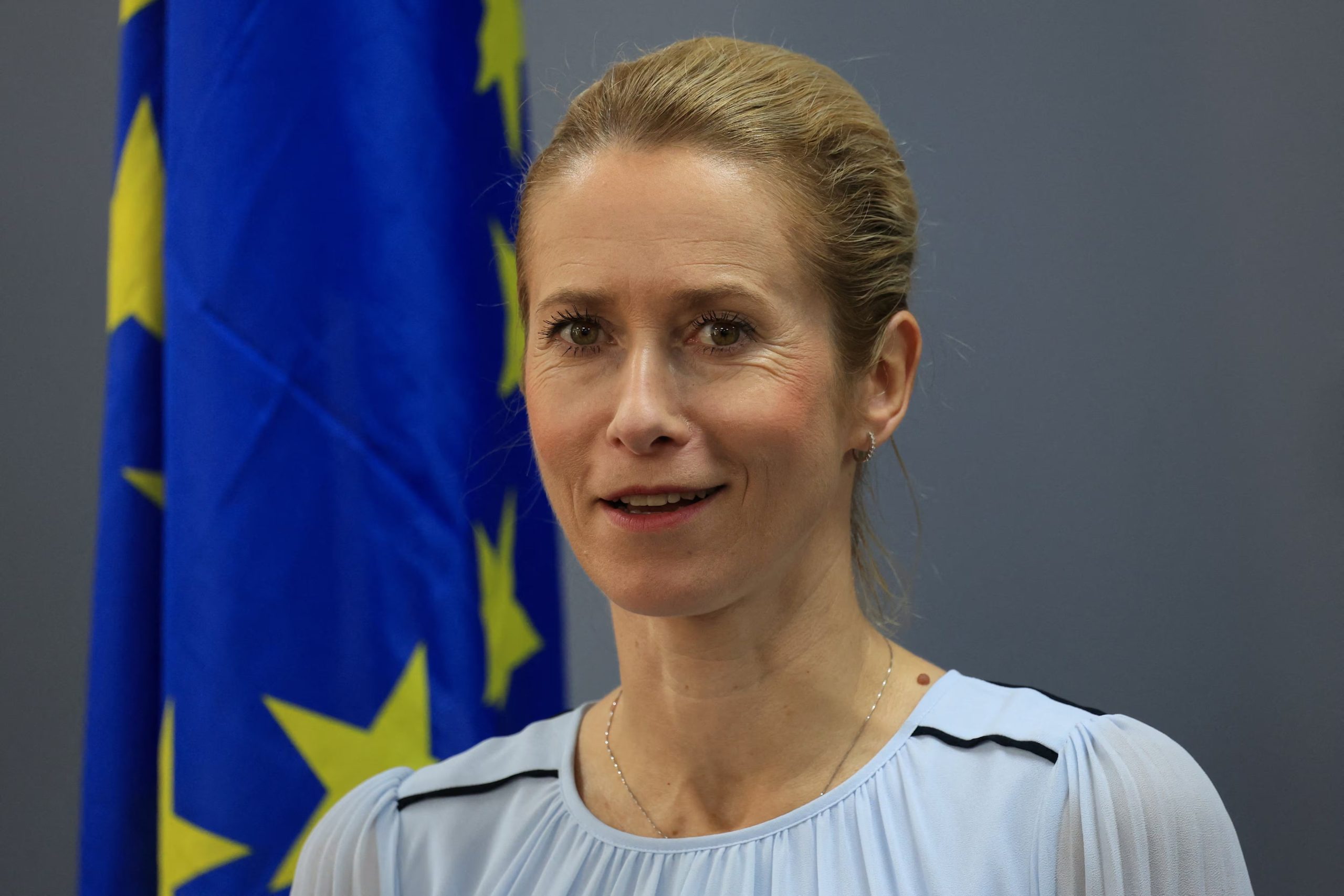 La vicepresidenta de la Comisión Europea, Kaja Kallas, habla en una conferencia de prensa en Beirut, Líbano, el 8 de octubre de 2026 (REUTERS/Mohamed Azakir)