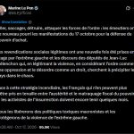 Le Pen acusa a la extrema izquierda de sabotear protestas en Francia