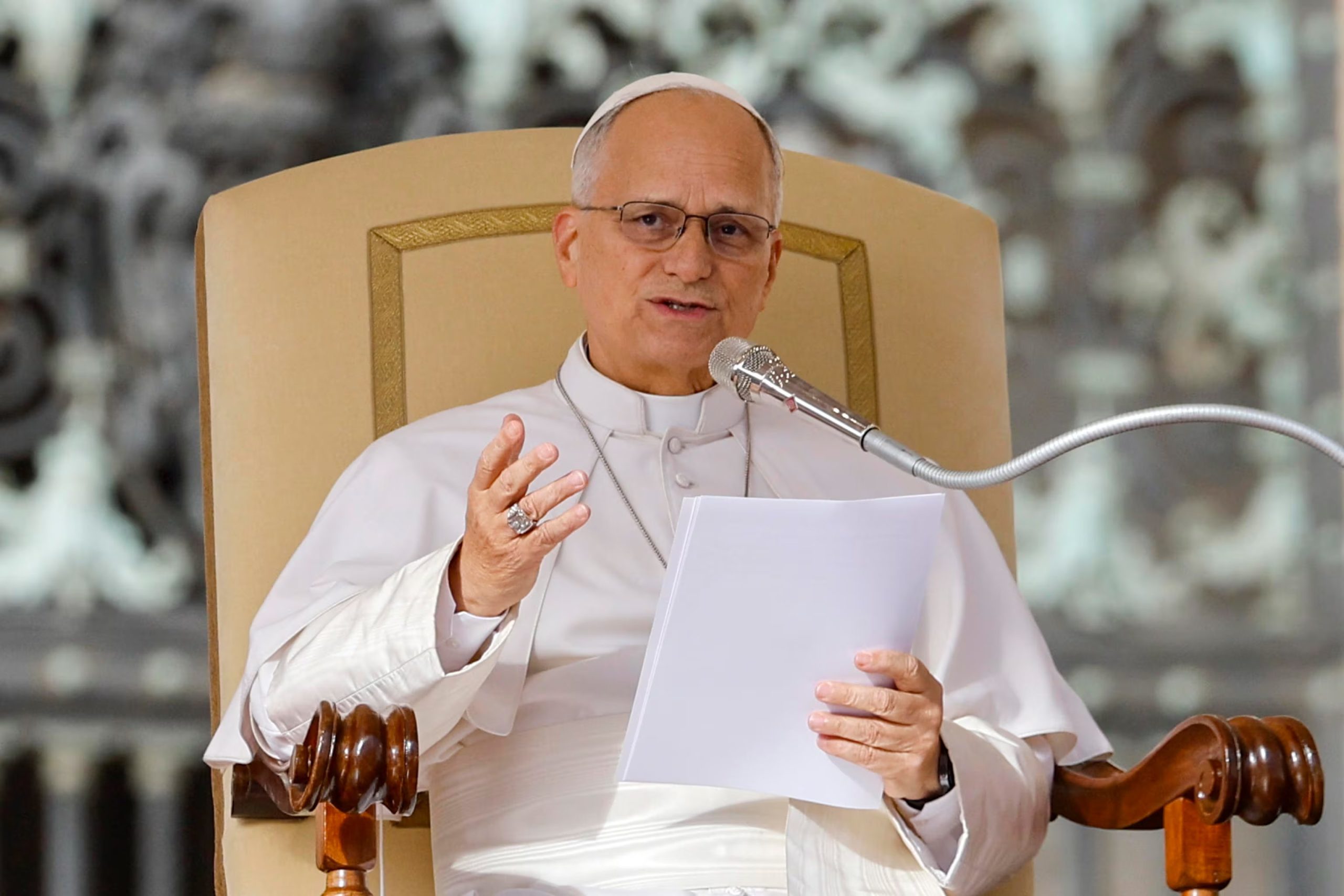 El papa León XIV en la audiencia general del 21 de octubre. EFE/EPA/FABIO FRUSTACI
