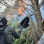 Incendio forestal cerca de la vía a Baños moviliza a bomberos de Pelileo, Baños y Ambato